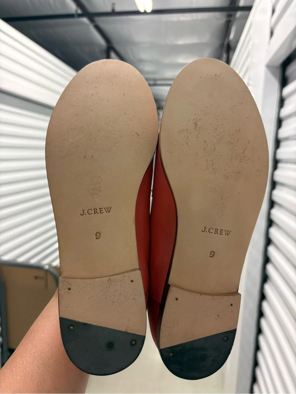 J. Crew Leather Penny Loafers. Brilliant Poppy. Size 9. Like New.
